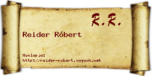 Reider Róbert névjegykártya