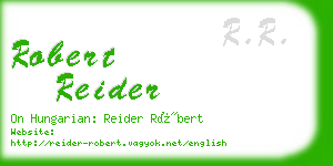 robert reider business card